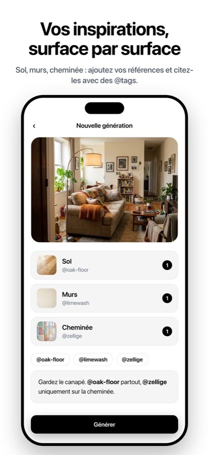 Épingler une photo d'inspiration et des matériaux dans HomeMaxxing